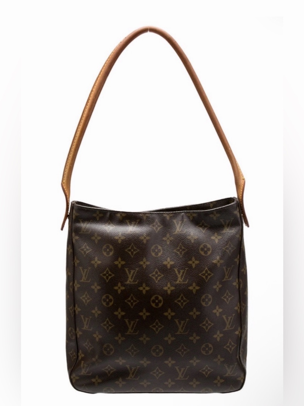 Louis Vuitton Brown Monogram looping Shoulder Bag Authentic